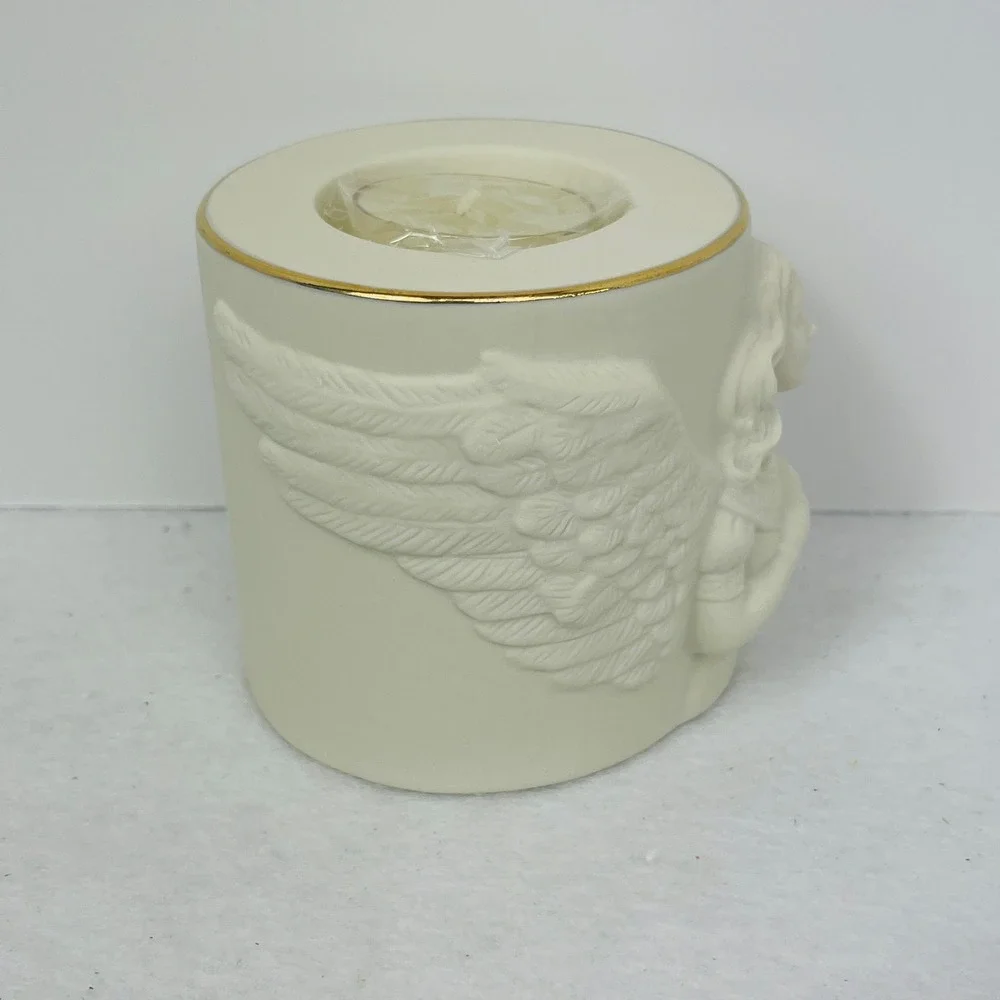 Lenox Radiant Light Angel Votive Ivory Porcelain Gold Trim Candle Holder 863056
